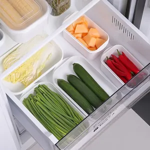 Hochwertige lebensmittelechte weiße Kunststoff-Frischhaltedosen für den Kühlschrank