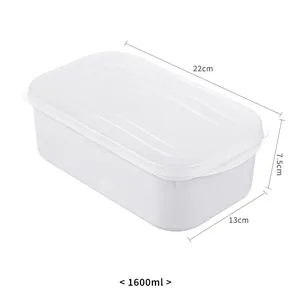Lebensmittelechte Kunststoff-Kühlschrankbox mit Deckel, 1600 ml Fassungsvermögen
