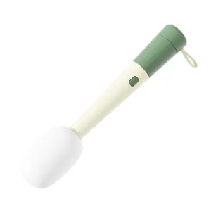 Modern 3-in-1 microphone shaped sponge cup brush with handle and practical hanging lanyard