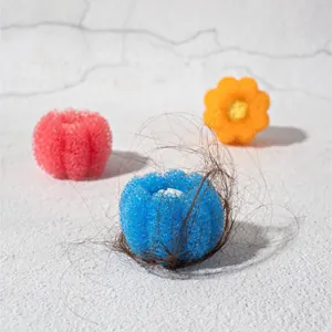 Boule de lavage anti-enroulement durable pour enlever les poils d'animaux en machine