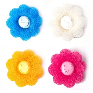 Boules de lavage en forme de fleur pour enlever les poils et peluches en machine