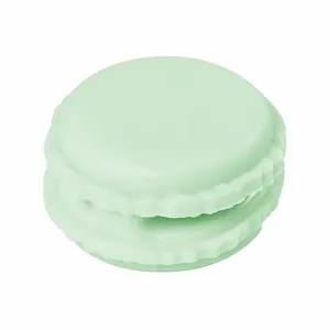 Organizzatore di cavi in silicone a forma di macaron verde menta per scrivania ordinata