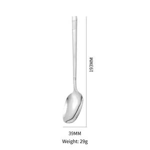 Dimension detail of stainless steel long handle spoon with 193mm length and 29g weight.