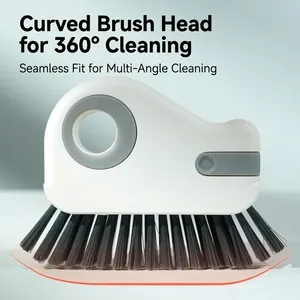 Spazzola per Pulizia Scanalature Multifunzionale 2 In 1 Strumento per Pulizia Fessure Finestre Raschietto per Davanzali in Plastica PP Spazzola Manuale per Fessure Domestiche