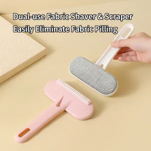 Portable dual-sided lint remover tool for clothes and bedding static hair removal