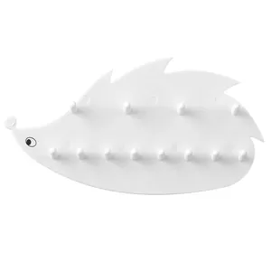 Support de crochet mural blanc minimaliste en forme de hérisson pour bijoux et clés