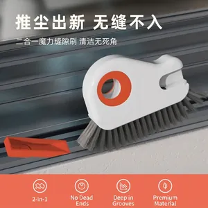 Spazzola professionale 2-in-1 per la pulizia di fessure e binari delle finestre