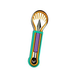 Multi-functional 3-in-1 fruit tool set with melon baller carver and slicer for platter
