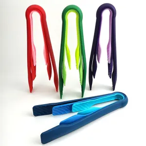 Set versatile di 3 pinze per alimenti colorate in plastica PP con design antiscivolo