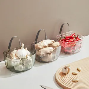 Cestino portaoggetti da cucina a parete per zenzero, aglio e peperoncino rosso