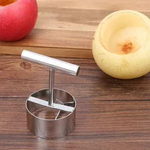 Durable 304 stainless steel apple and pear corer tool with ergonomic T-handle design