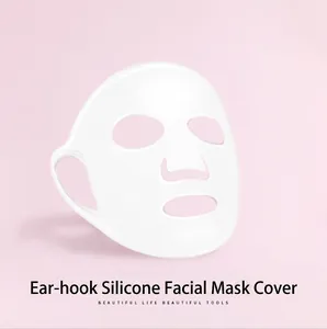 Herbruikbare witte 3D siliconen maskerhoes met oorhaken tegen verdamping