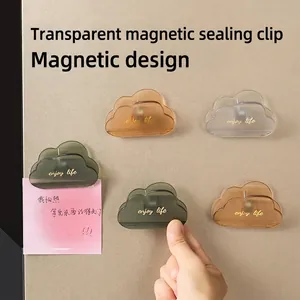 Creative Cloud Shape Magnetic Sealing Clips Translucent PS Food Snack Bag Sealer Clip For Kitchen Storage Refrigerator Magnet