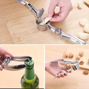 Multifunctional stainless steel garlic press and walnut cracker manual tool