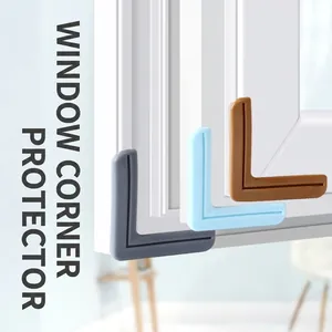 L Shaped Window Corner Protector Soft PVC Child Safety Guard Anti Collision Corner Cover For Aluminum Alloy Window Door