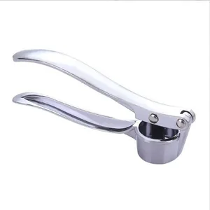 Manual stainless steel color garlic press and nutcracker kitchen tool
