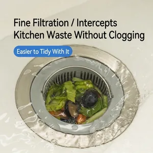 Filtro de fregadero de cocina gris para drenaje anti-obstrucción y de desperdicios