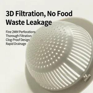 Filtro de fregadero de plástico anti-obstrucción con malla fina de 2mm para cocina