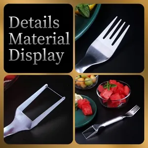 Professional 304 stainless steel watermelon fork with integrated fruit cutter design