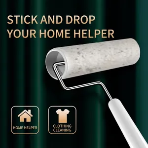 Large handheld lint roller and sticky pet hair remover for home clothes cleaning