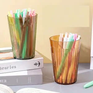 Eleganter minimalistischer PET-Becher transparent für Zahnbürstenhalter oder Schreibtisch-Organizer
