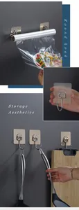 Detail von gebürsteten Edelstahl Klebehaken für verschiedene Küchenanwendungen