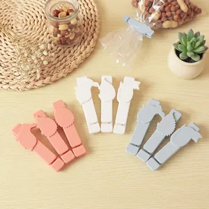 Set di clip per sigillare alimenti a forma di animale in plastica per snack freschi.