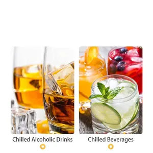 Ronde ijsbalvorm voor whiskey en cocktails met gekoelde drankjes display.