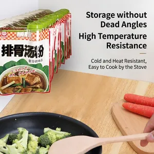 Wall-mounted seasoning bag storage organizer rack with clips for kitchen cabinet