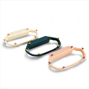 3er-Set ovale Spülbecken-Abtropfgestell-Halter in Creme, Grün und Rosa für die Küche