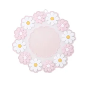 Silikon-Hitzeschutzmatte mit floralem Gänseblümchen-Muster für den Esstischschutz