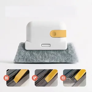 Cepillo De Limpieza Manual Para Ranuras De Ventanas Con Raspador Estropajo De Plástico Para Rieles De Hogar