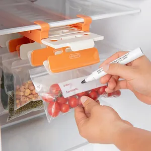 Refrigerator Hanging Storage Rack Slide Rail Food Bag Sealing Clips Organizer Space Saving Kitchen Cabinet Shelf Drawer Rack