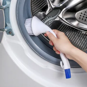 Brosse de Nettoyage Multifonctionnelle à Double Tête ABS Manche Long Brosse à Récurer pour Fenêtre Cuisine Vaisselle Machine