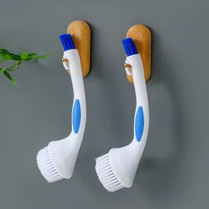 Brosse de nettoyage multifonction à double tête pour carreaux de cuisine et salle de bain