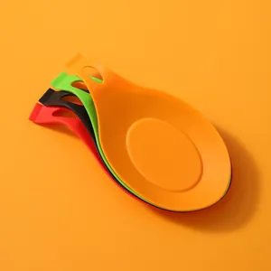 Heat-resistant colorful silicone spoon rests for an organized kitchen countertop space