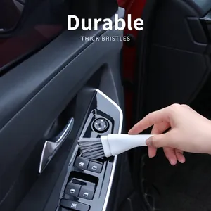 Professional car interior detailing brush with thick bristles for gap and crevice cleaning