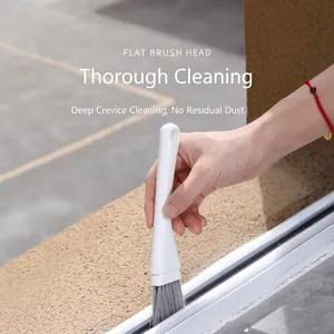 Ergonomic white flat gap cleaning brush for deep cleaning window grooves and tracks