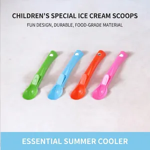 Thickened Plastic Ice Cream Scoop Multifunctional Fruit Baller With Press Release Design Hanging Hole For Watermelon Dough