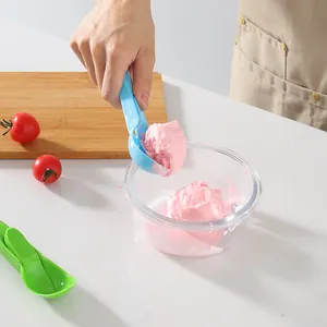 High-quality blue plastic ice cream scoop and fruit baller for kitchen dessert serving