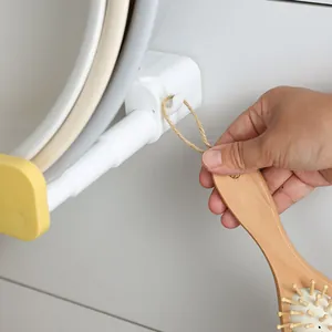 Wall-mounted no-drill telescopic washbasin rack with hook for bathroom storage and organization