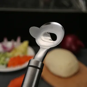 Professional stainless steel Shanxi sliced noodle cutter with ergonomic handle for kitchen
