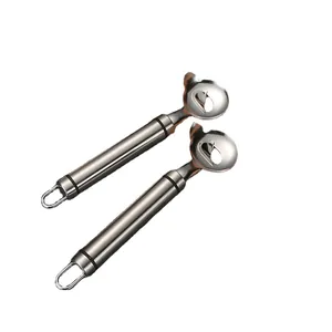 Professional stainless steel Shanxi sliced noodle maker tool with ergonomic hanging handle.