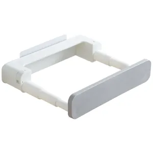 Minimalist retractable wall-mounted washbasin and towel rack for bathroom storage
