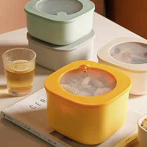 A3036 Luchtdichte Voedselopbergbakjes ABS Kunststof Keuken Organizer Boxen Met Transparante Deksels Voor Granen Fruit Koelkast