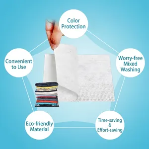 Anti-dye laundry color catcher sheets preventing clothes color bleeding during mixed washing