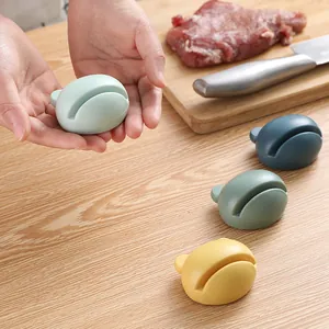 Portable mini cartoon frog shaped manual knife sharpener for kitchen tools in assorted colors