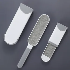 Brosse Anti-Peluches Électrostatique Manuelle Avec Base Auto-Nettoyante Pour Vêtements Poils D'animaux Brosse Statique Réutilisable Pour Maison