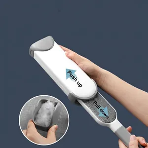 Brosse anti-peluches statique avec base autonettoyante pour vêtements et tissus