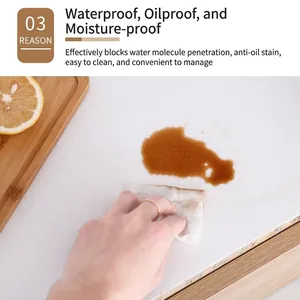 Durable waterproof and oilproof white EVA drawer liner for kitchen cabinets and shelves.